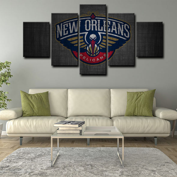 5 panel canvas framed prints New Orleans Pelicans home decor1202 (3)