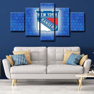 5 panel canvas framed prints New York Rangers  home decor1202 (1)
