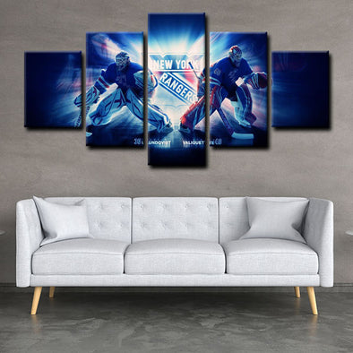 5 panel canvas framed prints New York Rangers home decor1213 (1)