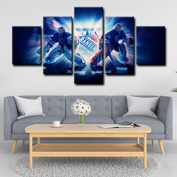 5 panel canvas framed prints New York Rangers home decor1213 (3)