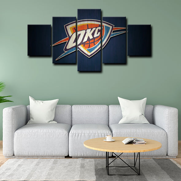 5 panel canvas framed prints Oklahoma City Thunder home decor1202 (2)