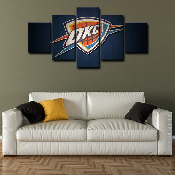 5 panel canvas framed prints Oklahoma City Thunder home decor1202 (4)