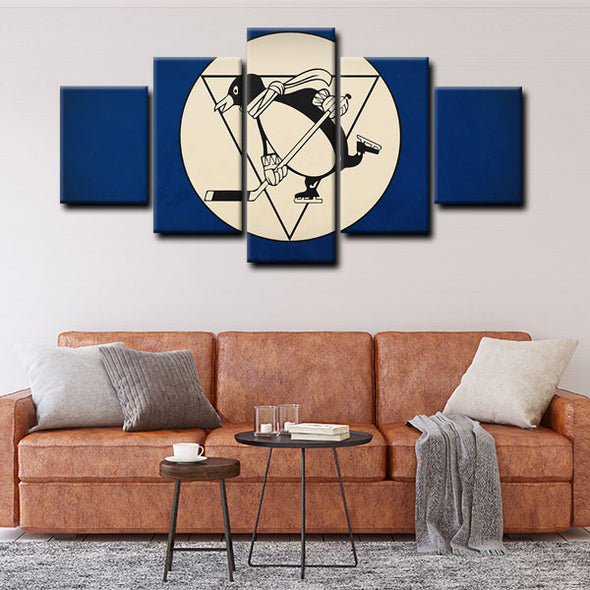  5 panel canvas framed prints Pittsburgh Penguins home decor1205 (2)