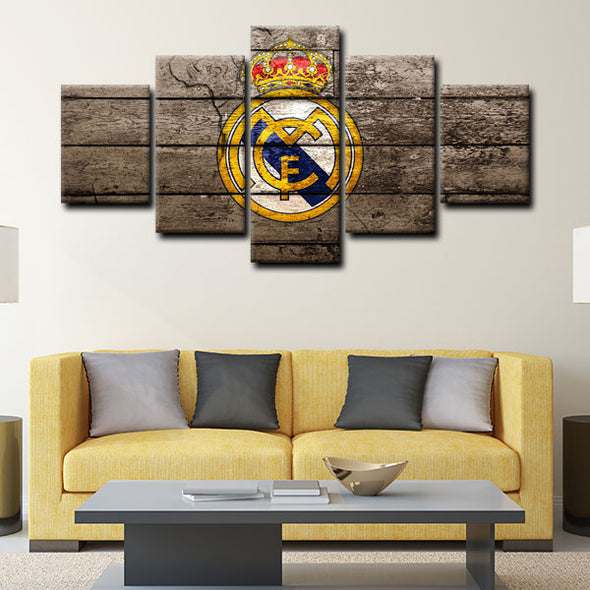 5 panel canvas framed prints Real Madrid CF home decor1202 (2)