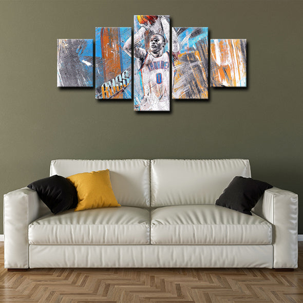 5 panel canvas framed prints Russell Westbrookhome decor1213 (2)