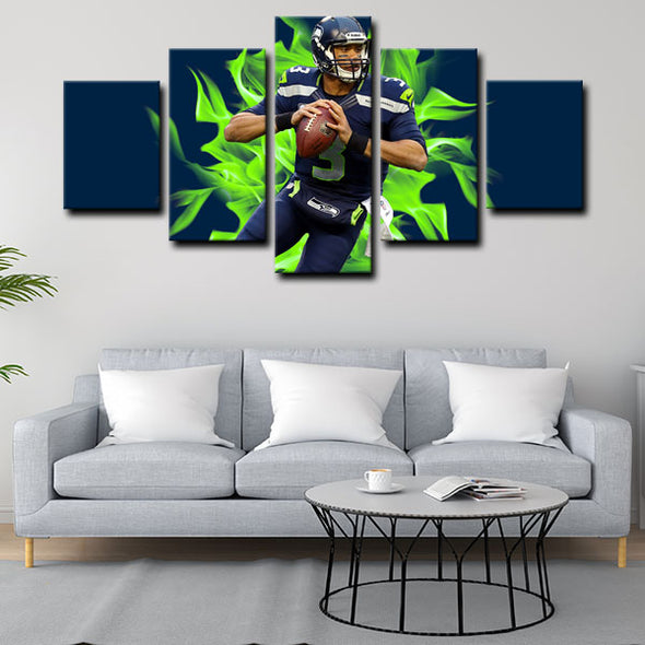  5 panel canvas framed prints Russell Wilson home decor1233 (1)
