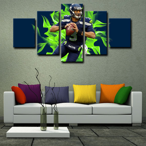  5 panel canvas framed prints Russell Wilson home decor1233 (2)