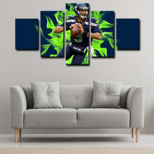  5 panel canvas framed prints Russell Wilson home decor1233 (3)