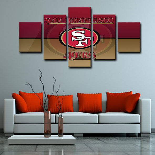  5 panel canvas framed prints San Francisco 49ers home decor1219 (1)