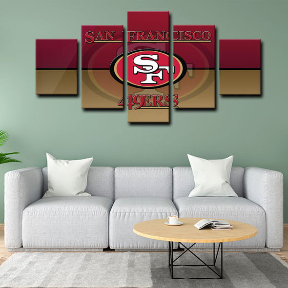  5 panel canvas framed prints San Francisco 49ers home decor1219 (3)
