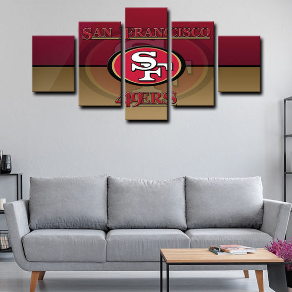  5 panel canvas framed prints San Francisco 49ers home decor1219 (4)