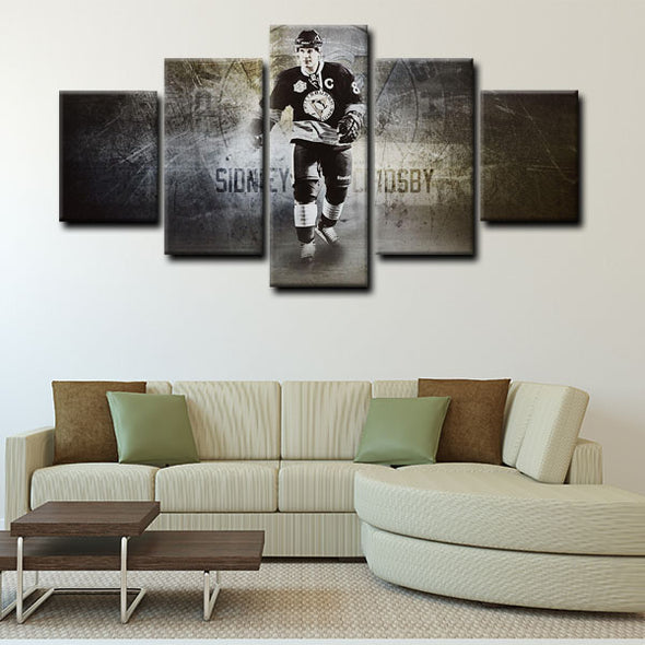 5 panel canvas framed prints Sidney Crosby home decor1217 (2)