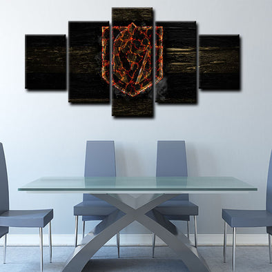 5 panel canvas framed prints Vegas Golden Knights home decor1202 (1)