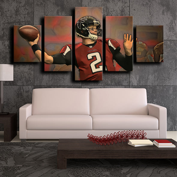 5 panel canvas pictures framed prints Atlanta Falcons Ryan wall decor-1214 (1)