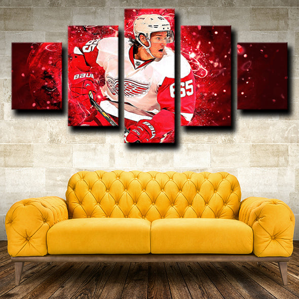 5 panel canvas prints Detroit Red Wings DeKeyser live room decor-1210 (3)