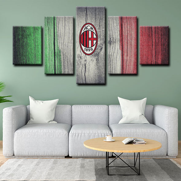 5 panel canvas prints art prints  AC Milan live room decor1204 (3)