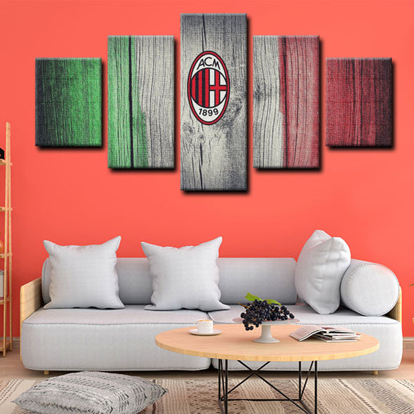 5 panel canvas prints art prints  AC Milan live room decor1204 (4)