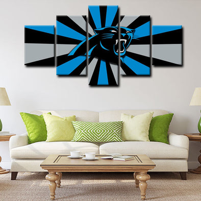  5 panel canvas prints art prints  Carolina Panthers live room decor1218 (1)