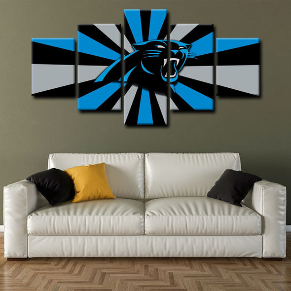  5 panel canvas prints art prints  Carolina Panthers live room decor1218 (2)