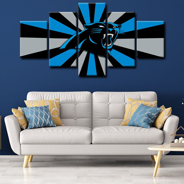  5 panel canvas prints art prints  Carolina Panthers live room decor1218 (3)