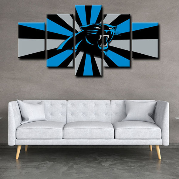  5 panel canvas prints art prints  Carolina Panthers live room decor1218 (4)