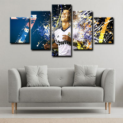  5 panel canvas prints art prints  Cristiano Ronaldo live room decor1204 (1)