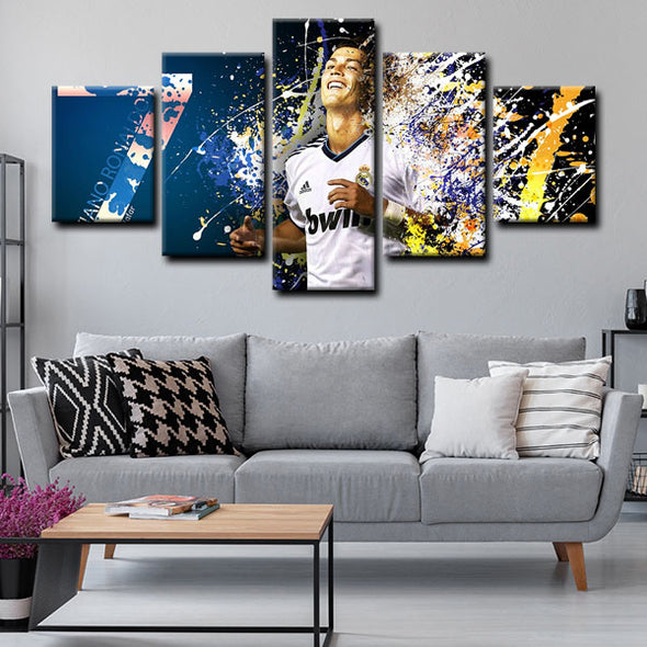  5 panel canvas prints art prints  Cristiano Ronaldo live room decor1204 (2)