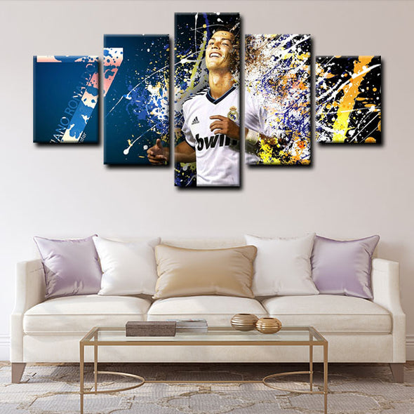  5 panel canvas prints art prints  Cristiano Ronaldo live room decor1204 (4)
