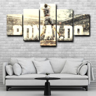5 panel canvas prints art prints  Cristiano Ronaldo live room decor1230 (1)