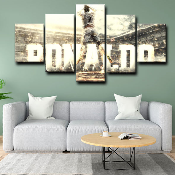 5 panel canvas prints art prints  Cristiano Ronaldo live room decor1230 (2)