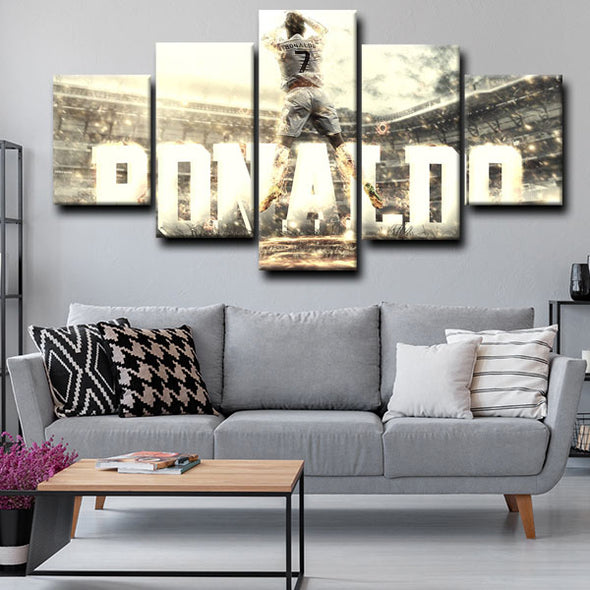 5 panel canvas prints art prints  Cristiano Ronaldo live room decor1230 (3)