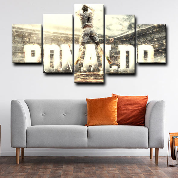 5 panel canvas prints art prints  Cristiano Ronaldo live room decor1230 (4)