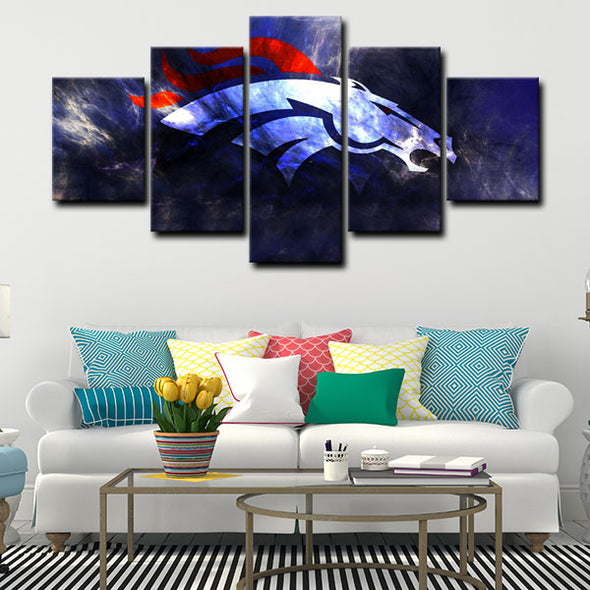 5 panel canvas prints art prints  Denver Broncos live room decor1204 (3)