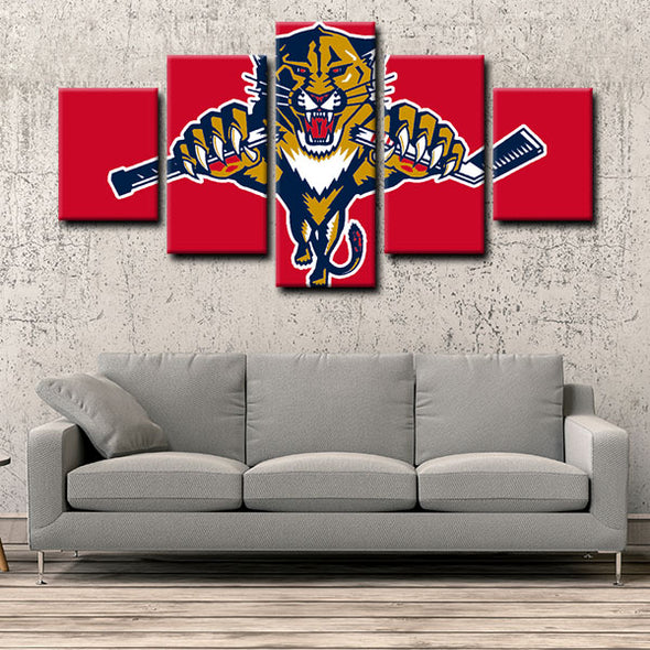 5 panel canvas prints art prints  Florida Panthers live room decor1204 (2)