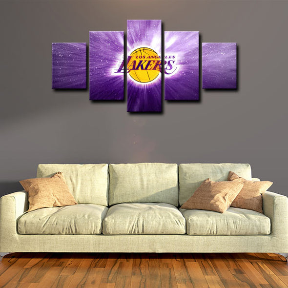 5 panel canvas prints art prints  Los Angeles Lakers Bryant live room decor1222 (2)