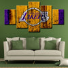 5 panel canvas prints art prints  Los Angeles Lakers live room decor1204 (3)