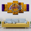 5 panel canvas prints art prints  Los Angeles Lakers live room decor1204 (4)