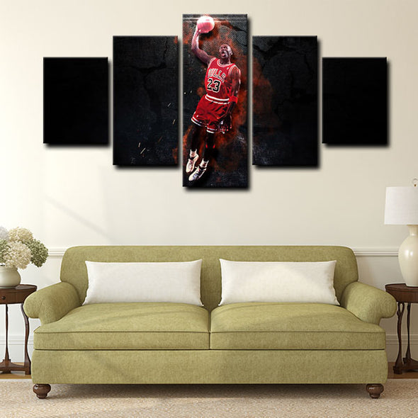 5 panel canvas prints art prints  Michael Jordan live room decor1204 (3)