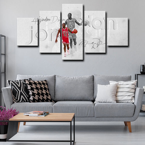 5 panel canvas prints art prints  Michael Jordan live room decor1223 (4)