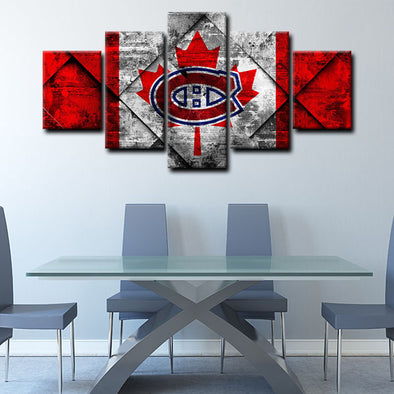 5 panel canvas prints art prints  Montreal Canadiens live room decor1204 (1)