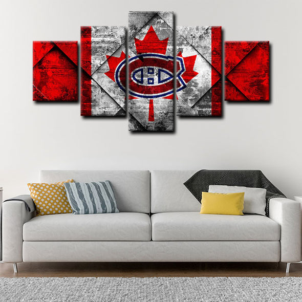 5 panel canvas prints art prints  Montreal Canadiens live room decor1204 (4)