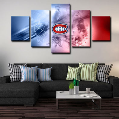  5 panel canvas prints art prints  Montreal Canadiens live room decor1214 (1)
