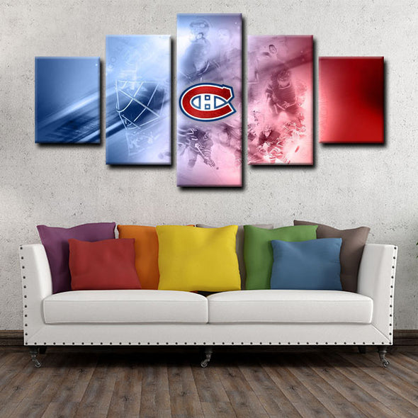  5 panel canvas prints art prints  Montreal Canadiens live room decor1214 (2)