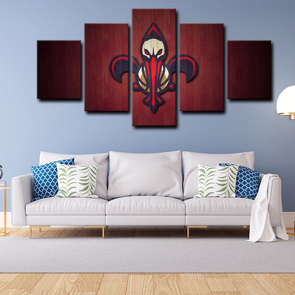 5 panel canvas prints art prints  New Orleans Pelicans live room decor1204 (2)