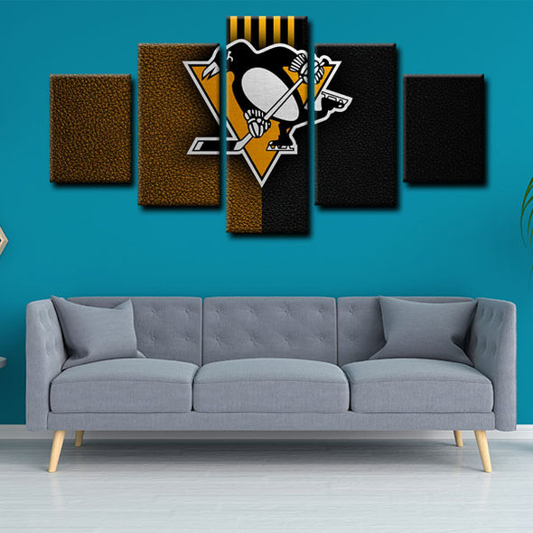5 panel canvas prints art prints  Pittsburgh Penguins live room decor1207 (3)