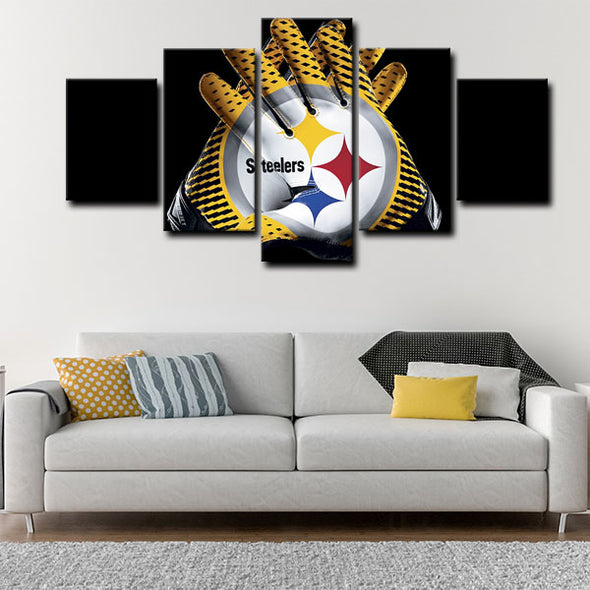 5 panel canvas prints art prints  Pittsburgh Steelers live room decor1214 (3)