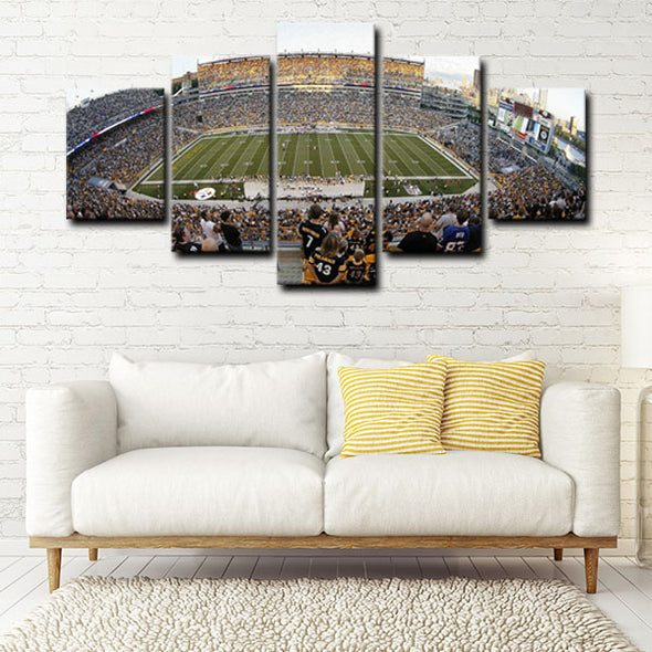 5 panel canvas prints art prints  Pittsburgh Steelers live room decor1224 (2)