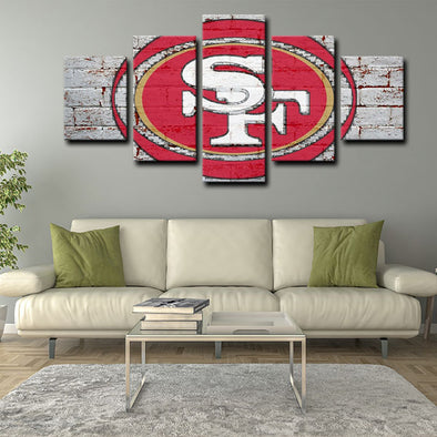 5 panel canvas prints art prints  San Francisco 49ers live room decor1221 (1)