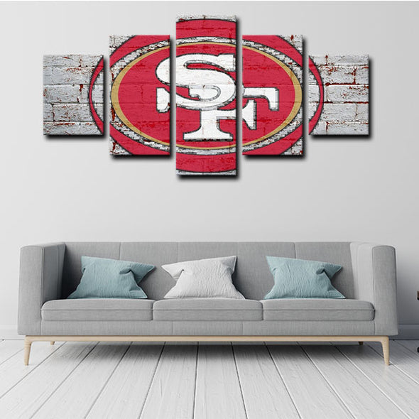 5 panel canvas prints art prints  San Francisco 49ers live room decor1221 (3)