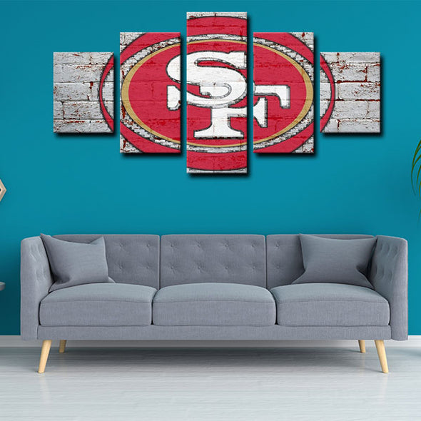 5 panel canvas prints art prints  San Francisco 49ers live room decor1221 (4)